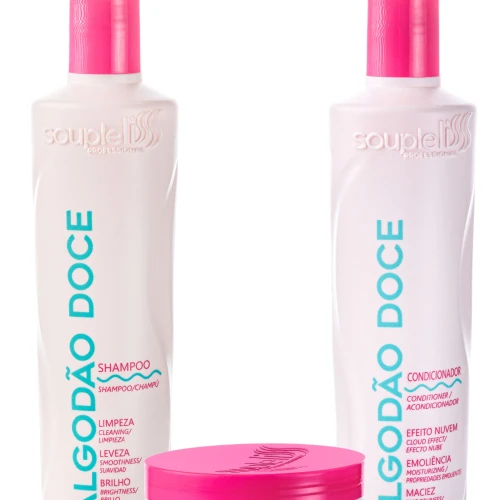 Set Algodao Doce (Șampon 300ml + Condiționer 300ml + Mask 300ml)